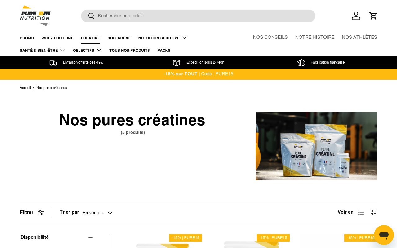 Apercu du site AM Nutrition