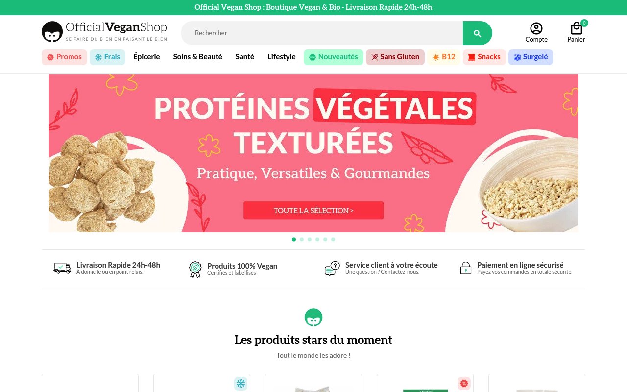 Apercu du site Official Vegan Shop