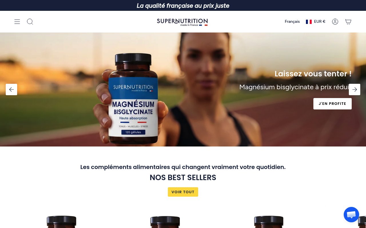 Apercu du site SuperNutrition