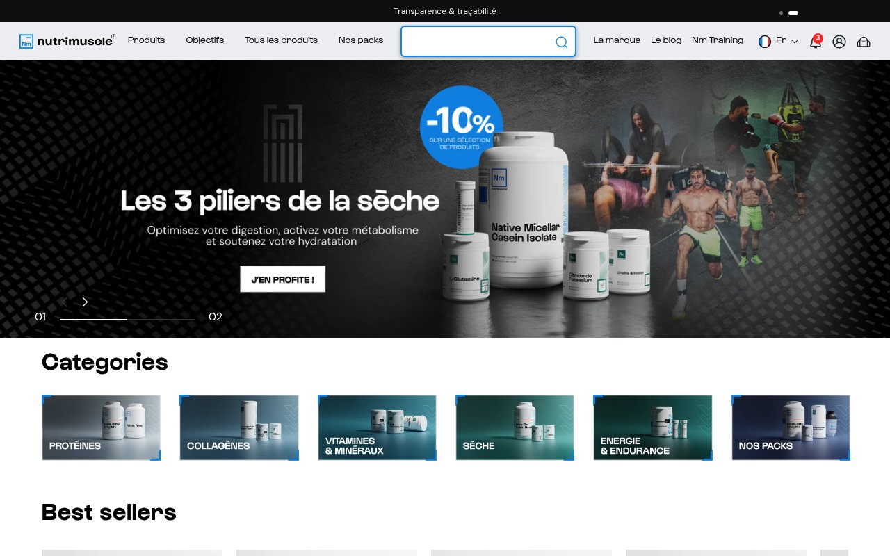 Apercu du site Nutrimuscle