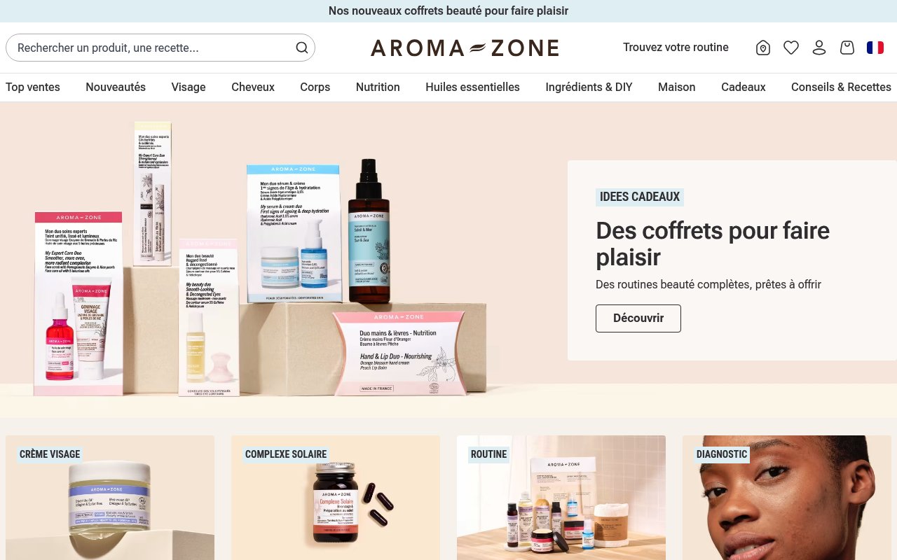 Apercu du site Aroma-Zone