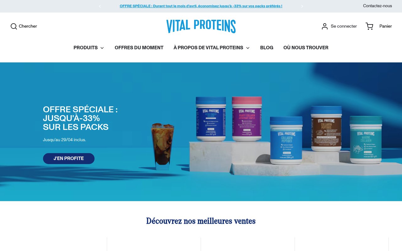 Apercu du site Vital Proteins