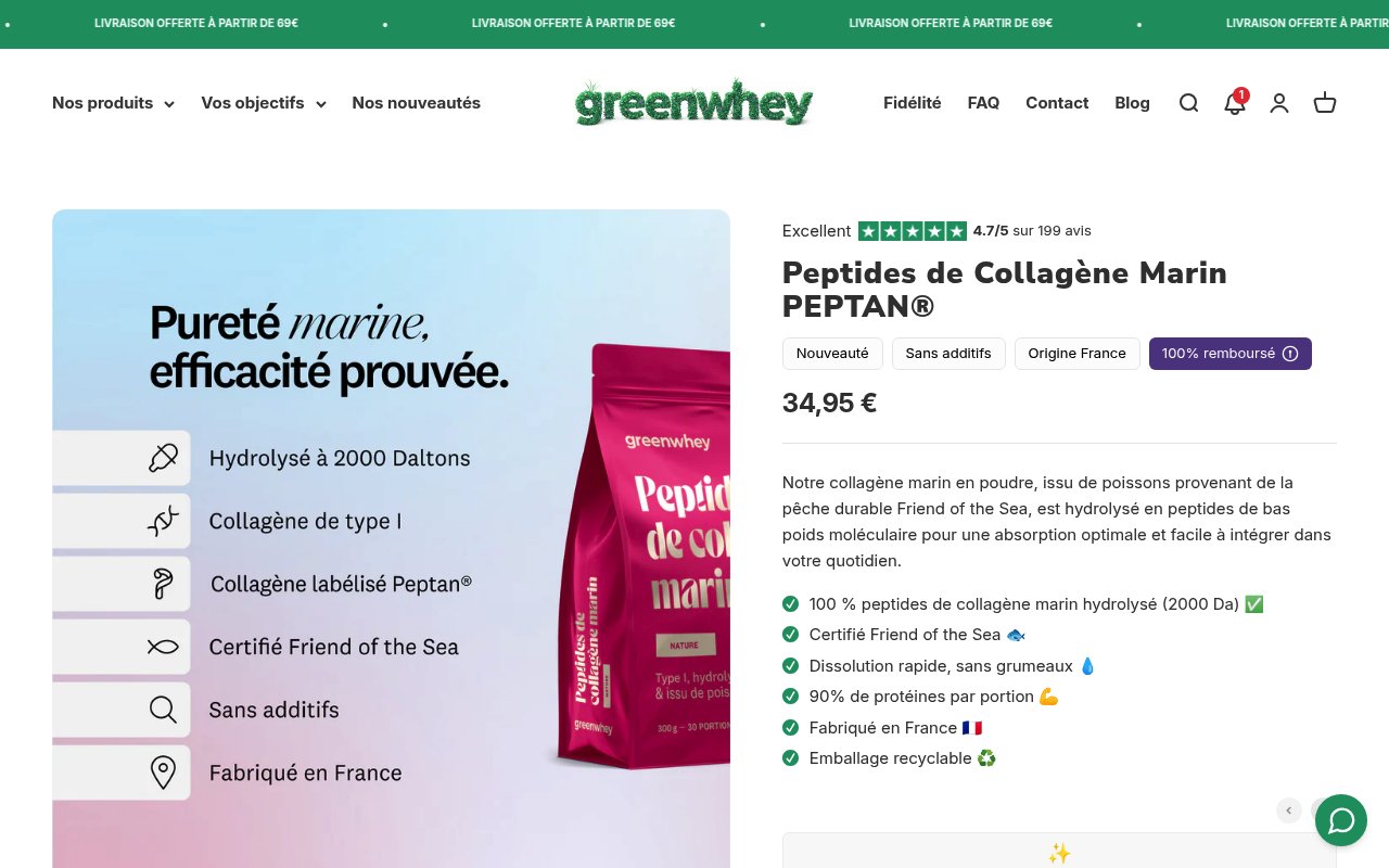 Apercu du site Greenwhey
