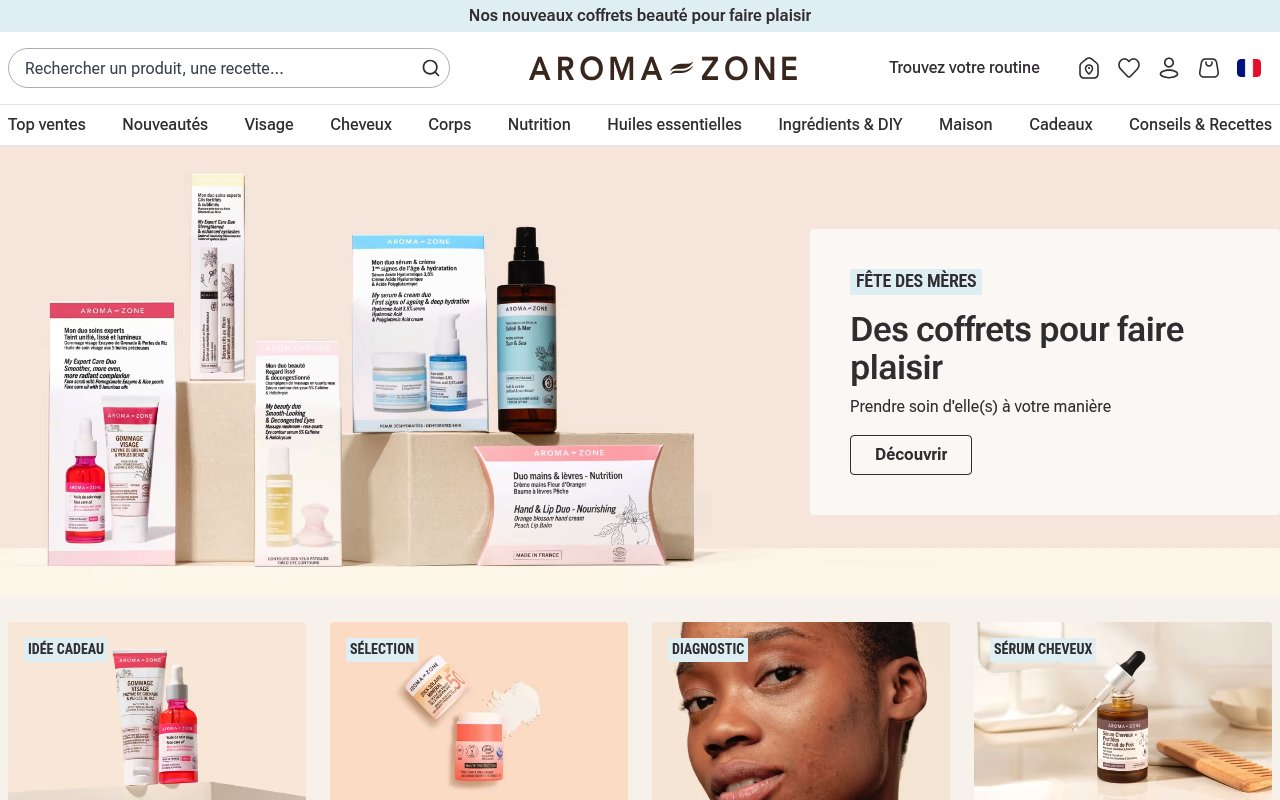Apercu du site Aroma-Zone