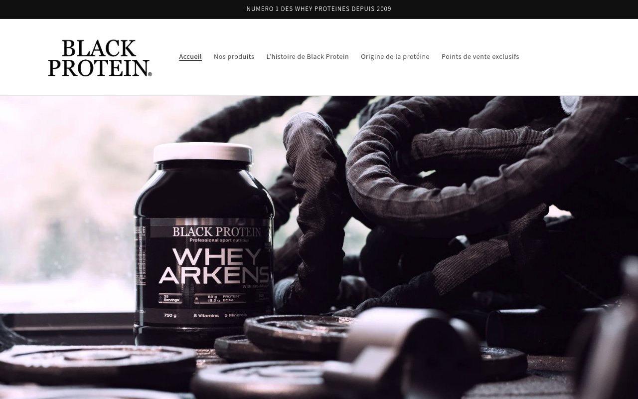 Apercu du site Black Protein