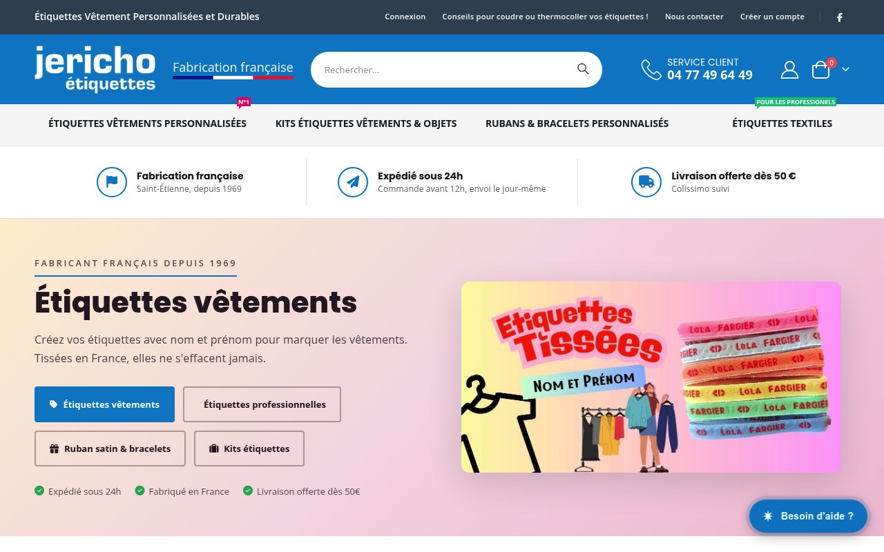 Apercu du site Jericho Étiquettes