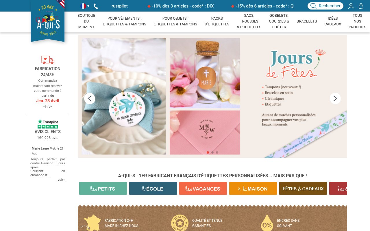 Apercu du site A-qui-S