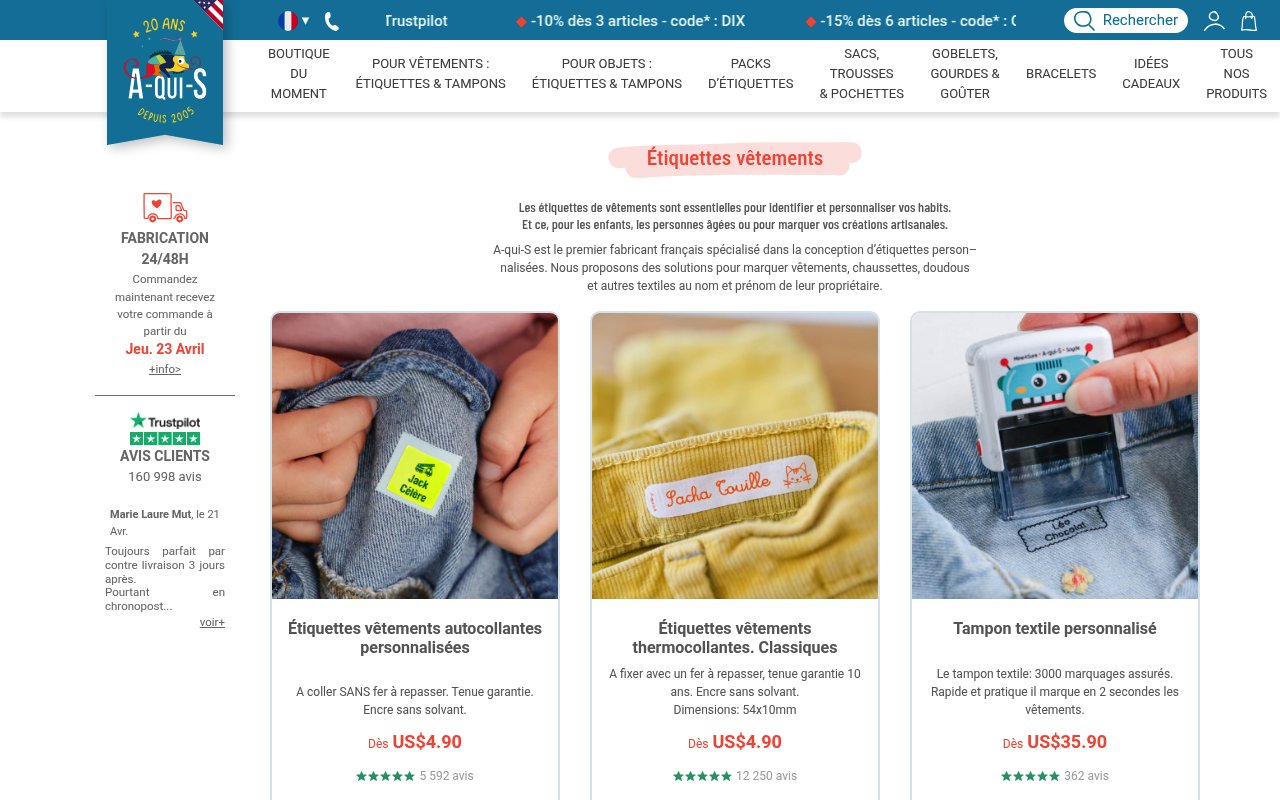 Apercu du site A-qui-S