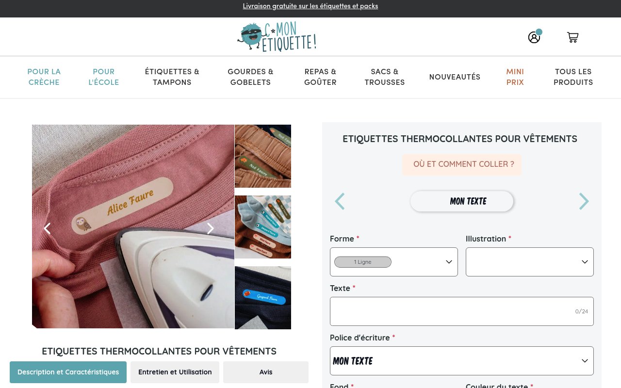 Apercu du site C-MonEtiquette