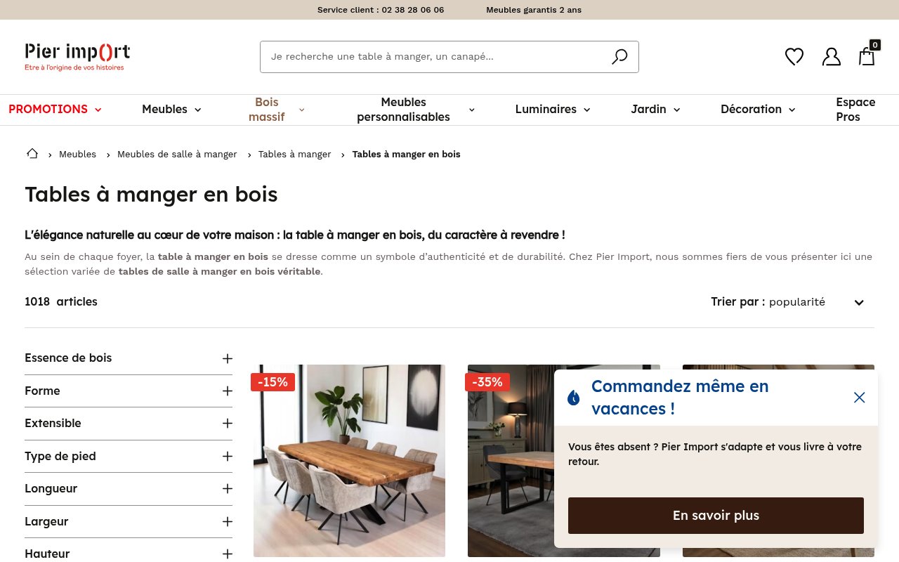 Apercu du site Pier Import