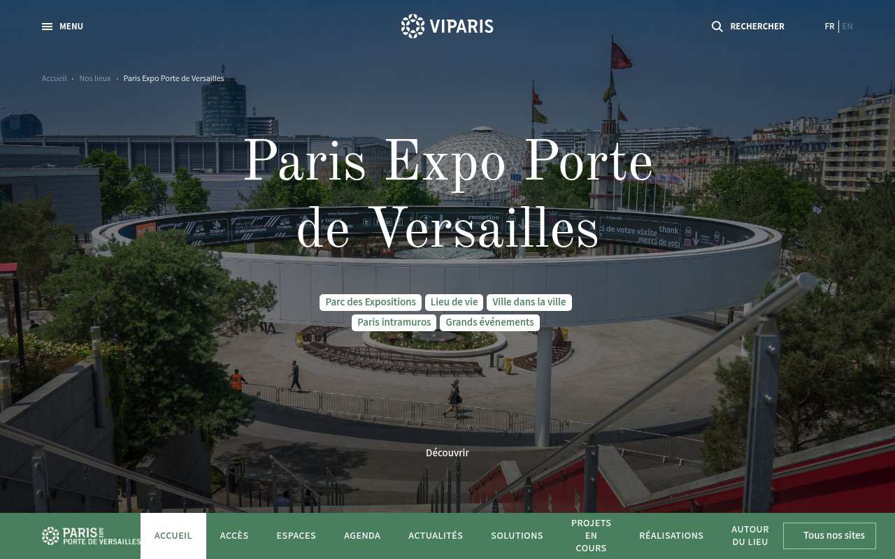 Apercu du site Paris Expo Porte de Versailles