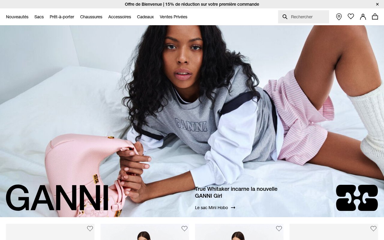 Apercu du site Ganni