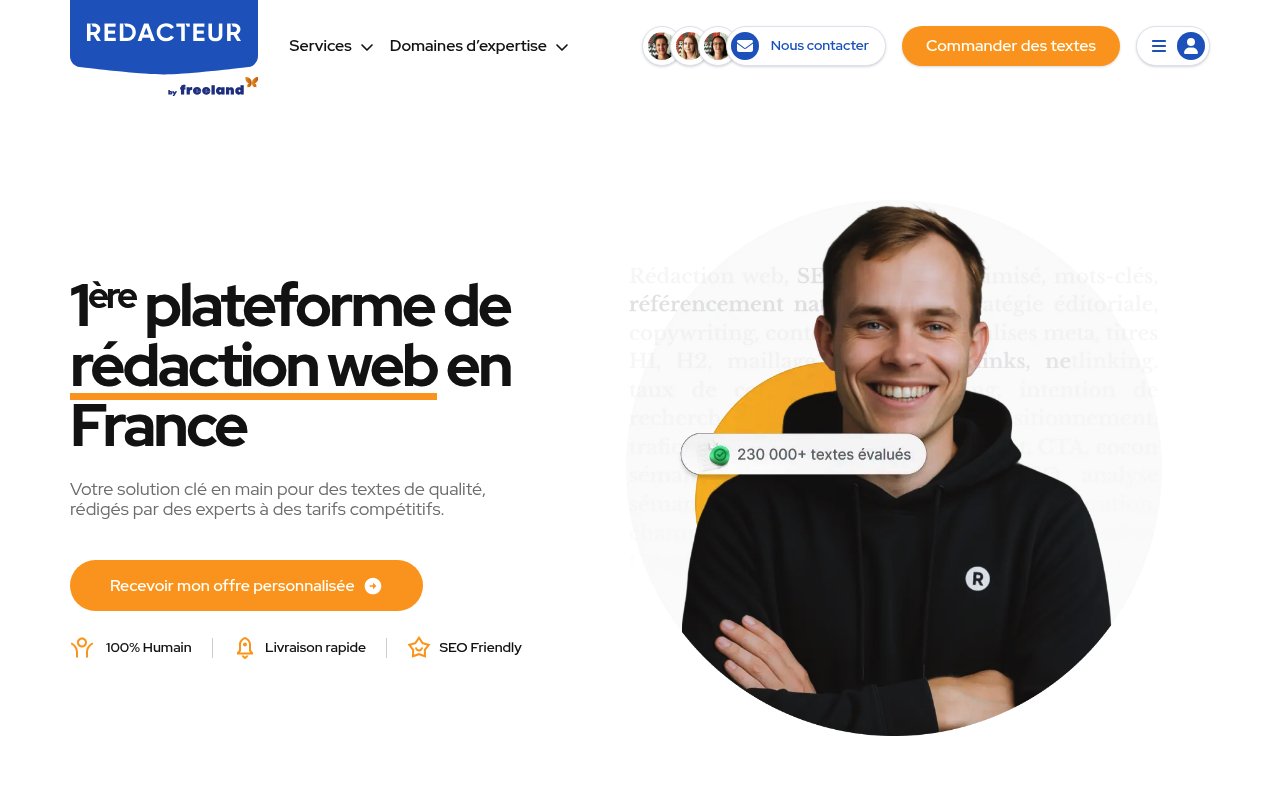Apercu du site Redacteur.com