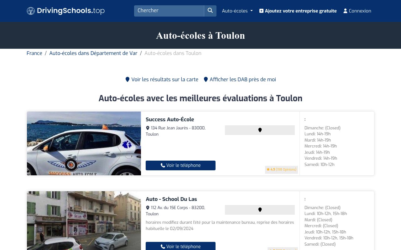 Apercu du site Auto-École Du Las