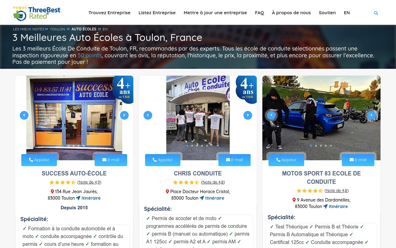 Apercu du site Success Auto-École