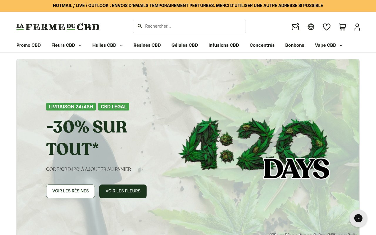 Apercu du site La Ferme du CBD