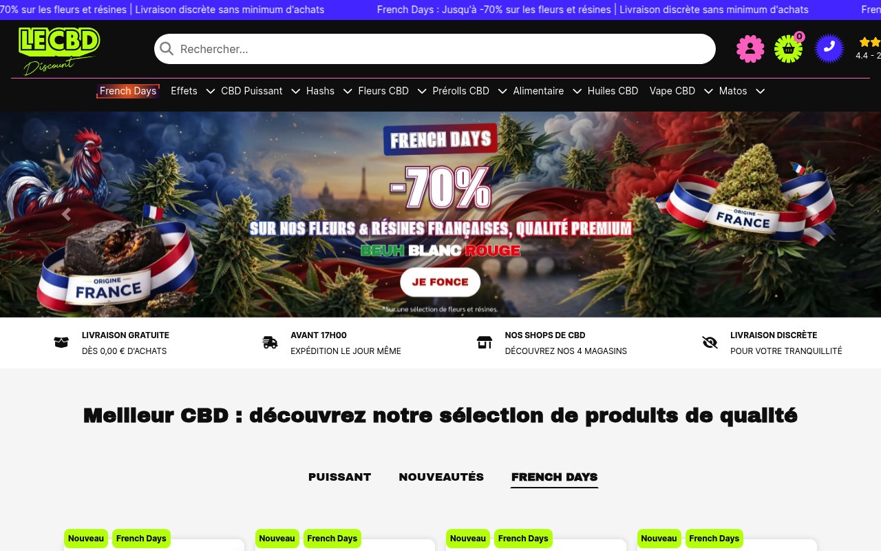 Apercu du site Le CBD Discount