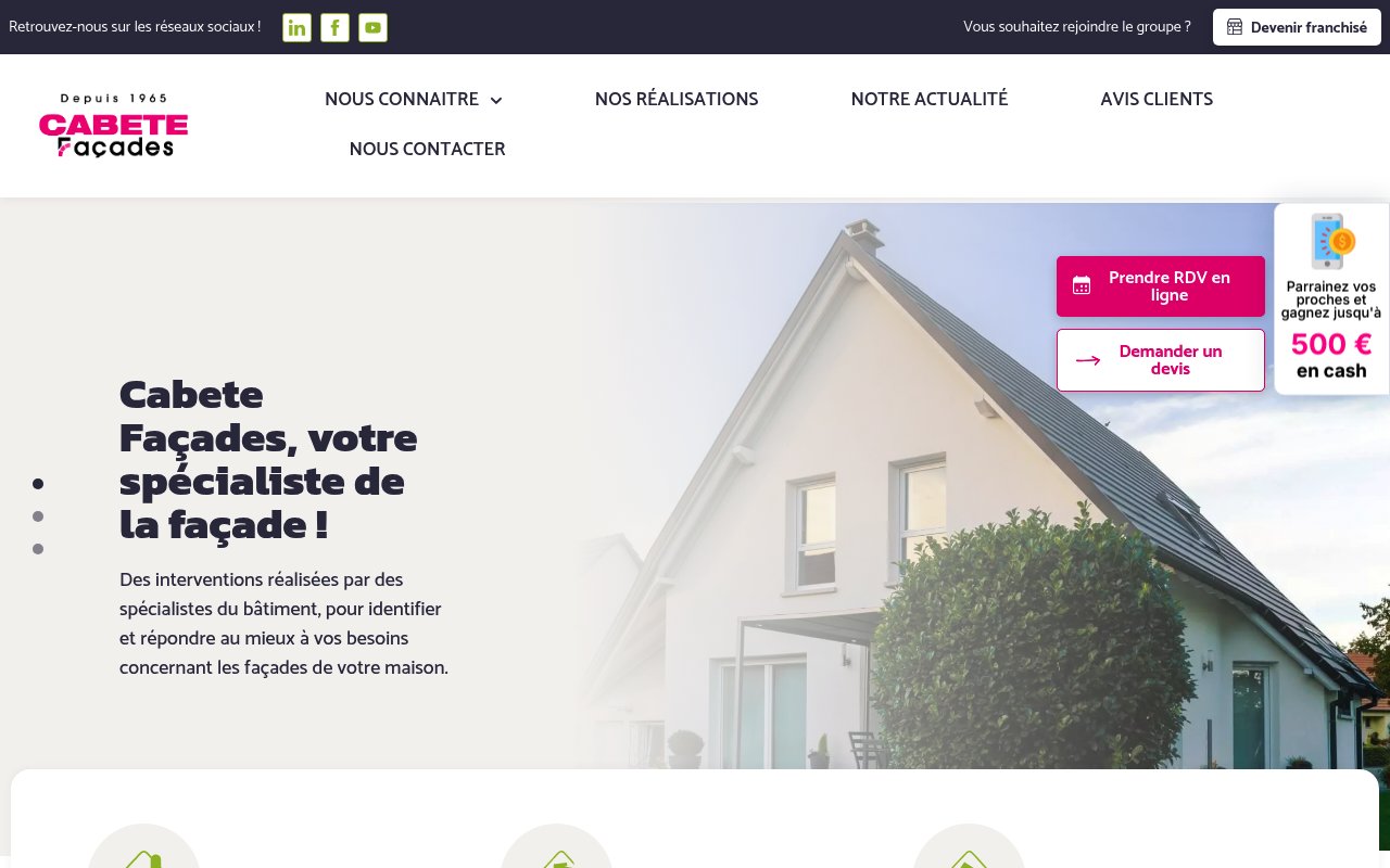Apercu du site CABETE Façades