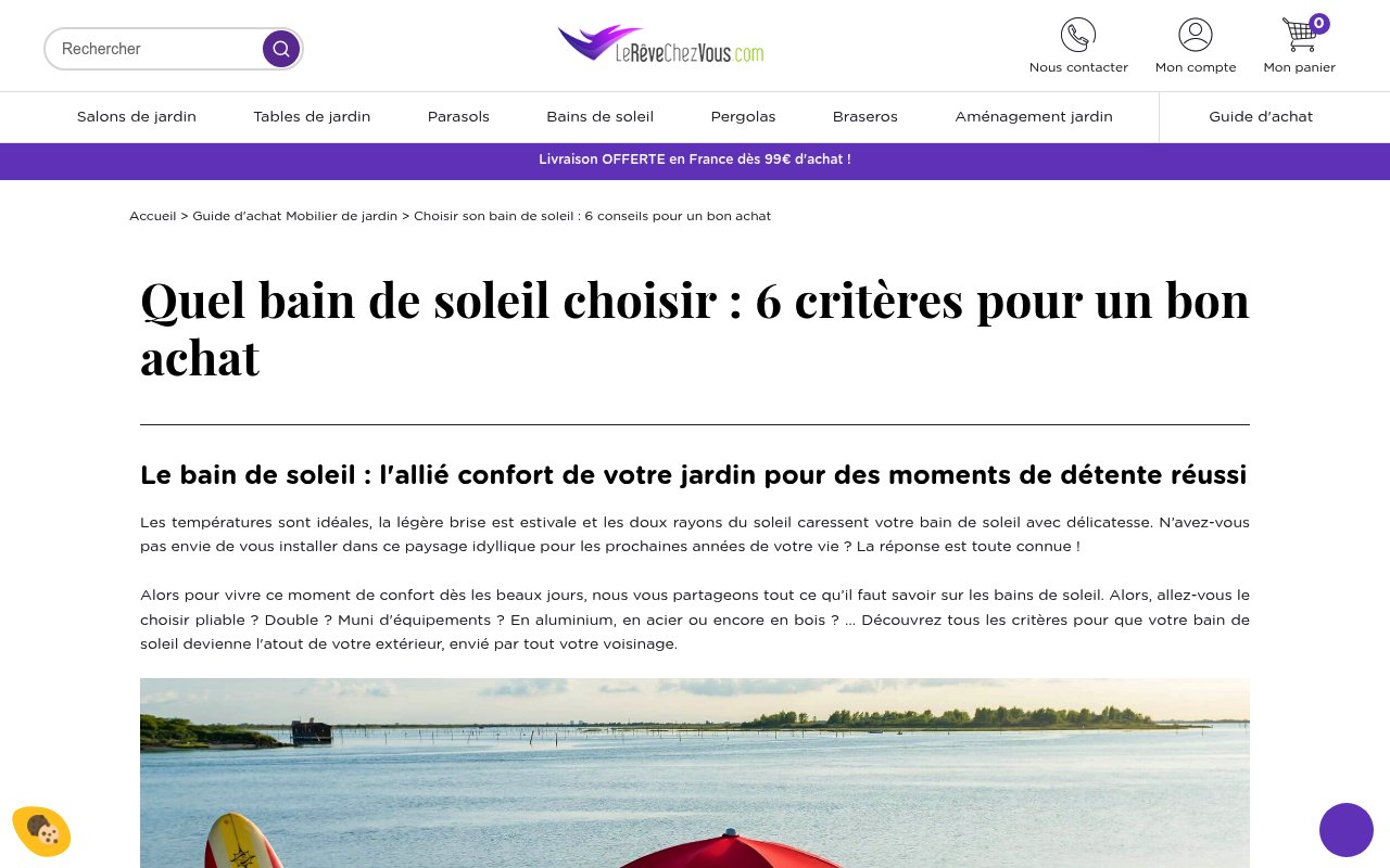 Apercu du site Le Rêve Chez Vous