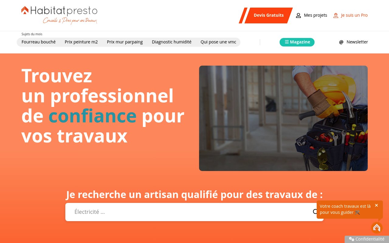 Apercu du site Habitatpresto