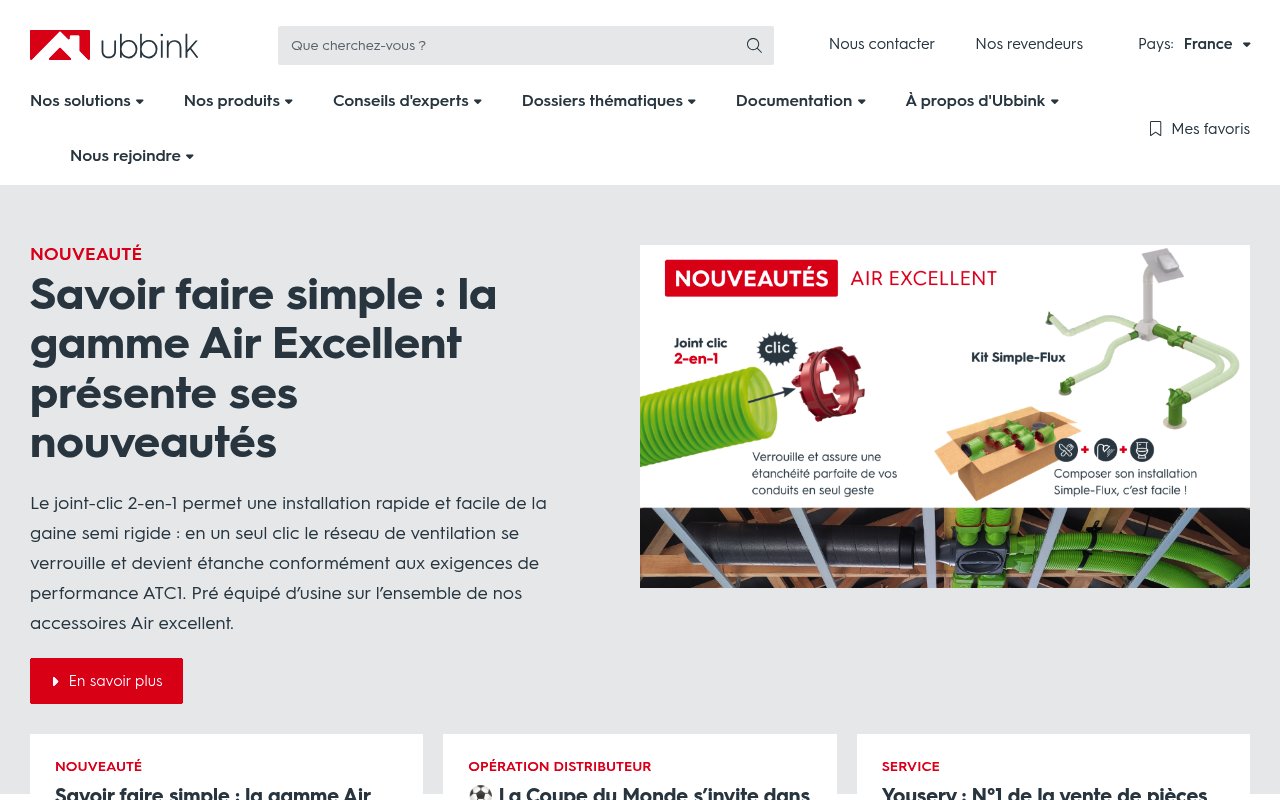 Apercu du site Ubbink