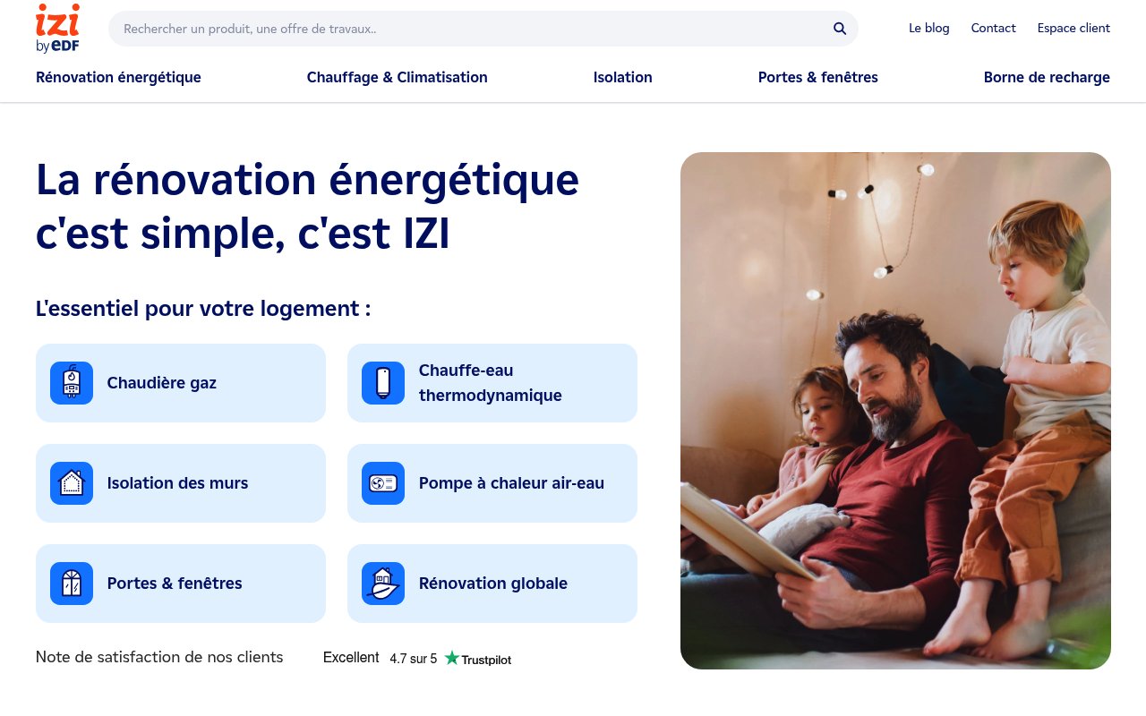 Apercu du site IZI by EDF
