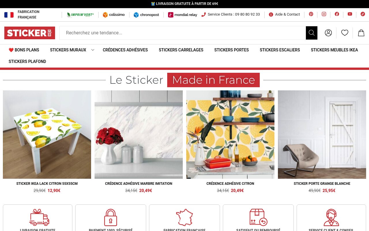 Apercu du site StickerDéco
