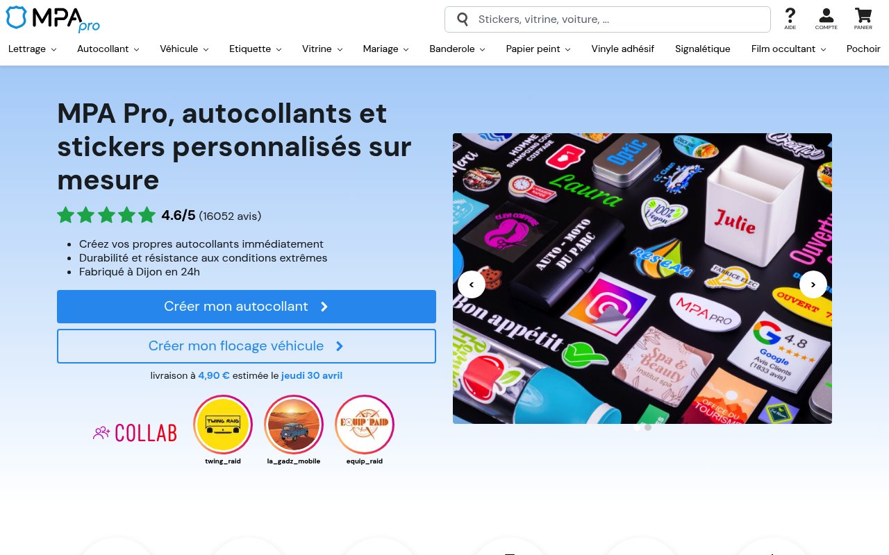 Apercu du site MPA Pro