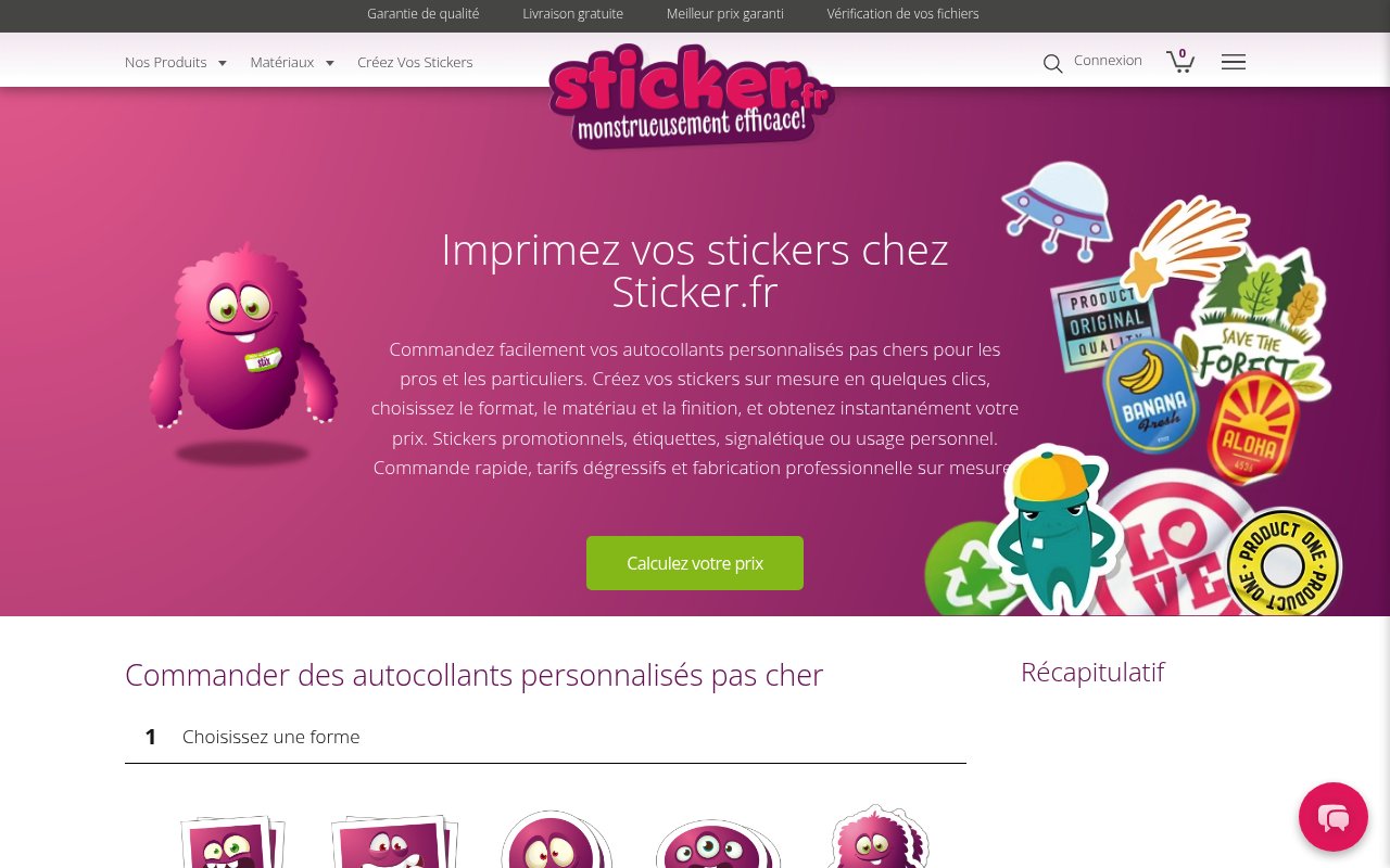 Apercu du site Sticker.fr