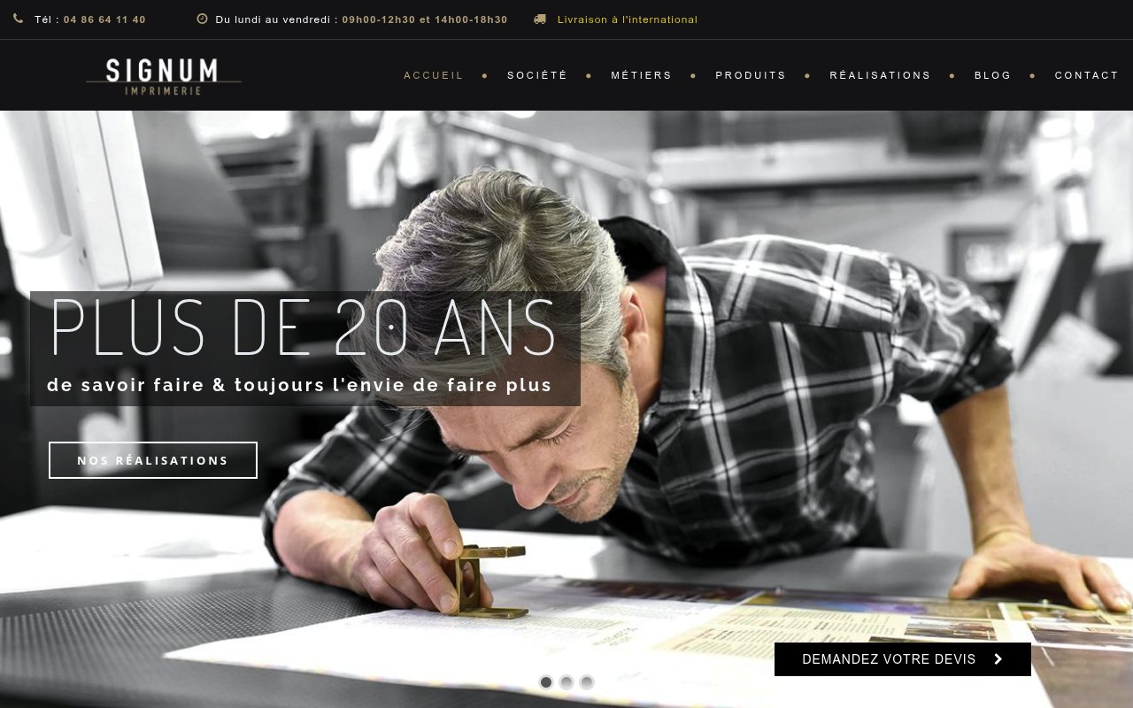 Apercu du site Signum Imprimerie
