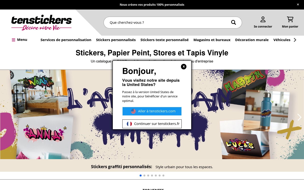 Apercu du site TenStickers