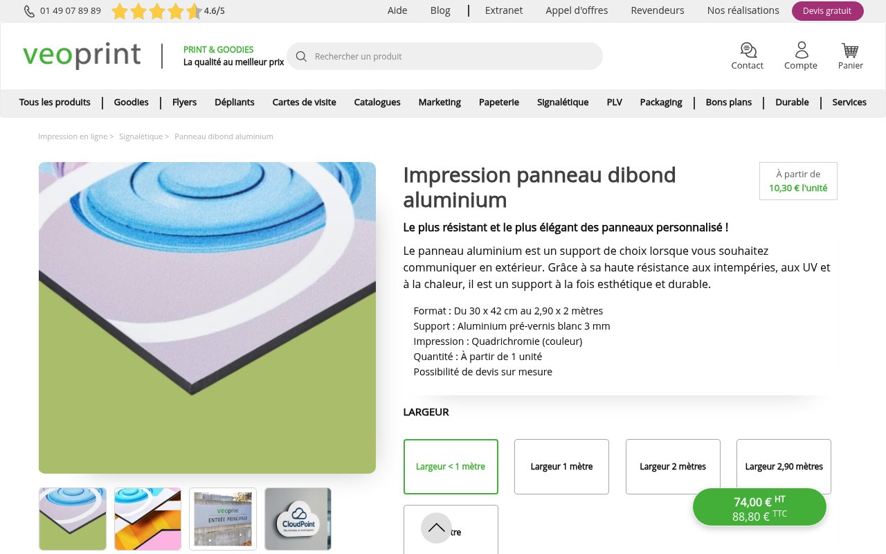 Apercu du site Veoprint