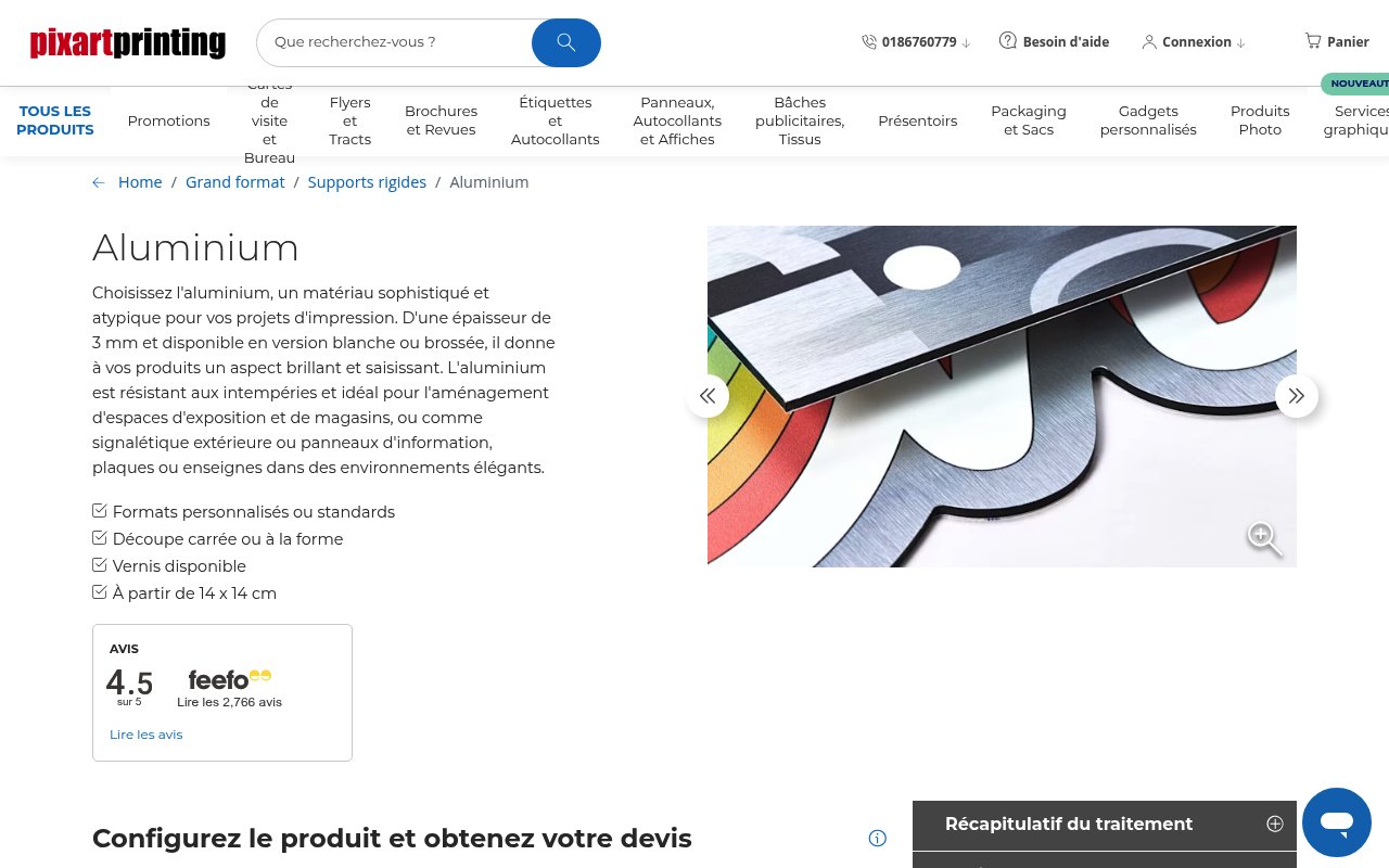 Apercu du site Pixartprinting