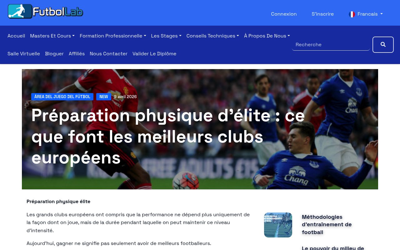 Apercu du site FutbolLab