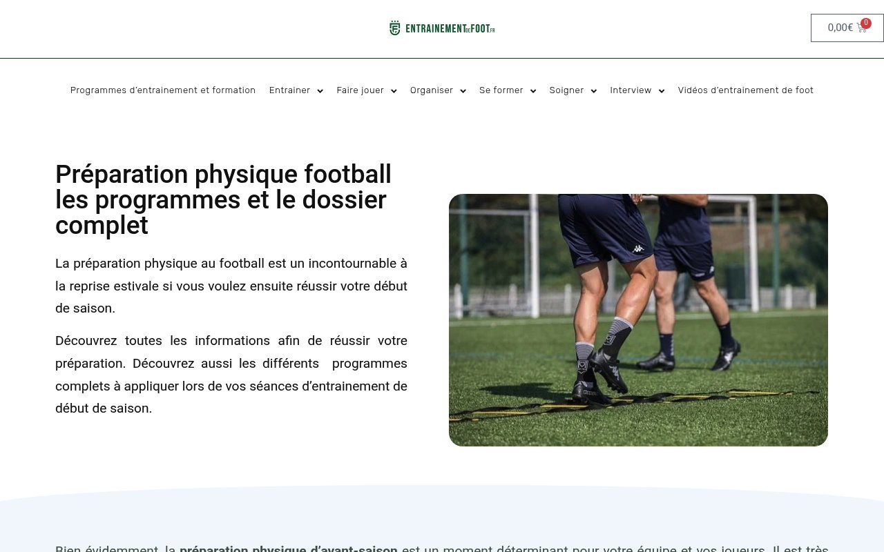 Apercu du site Préparation Physique Football (globale France)