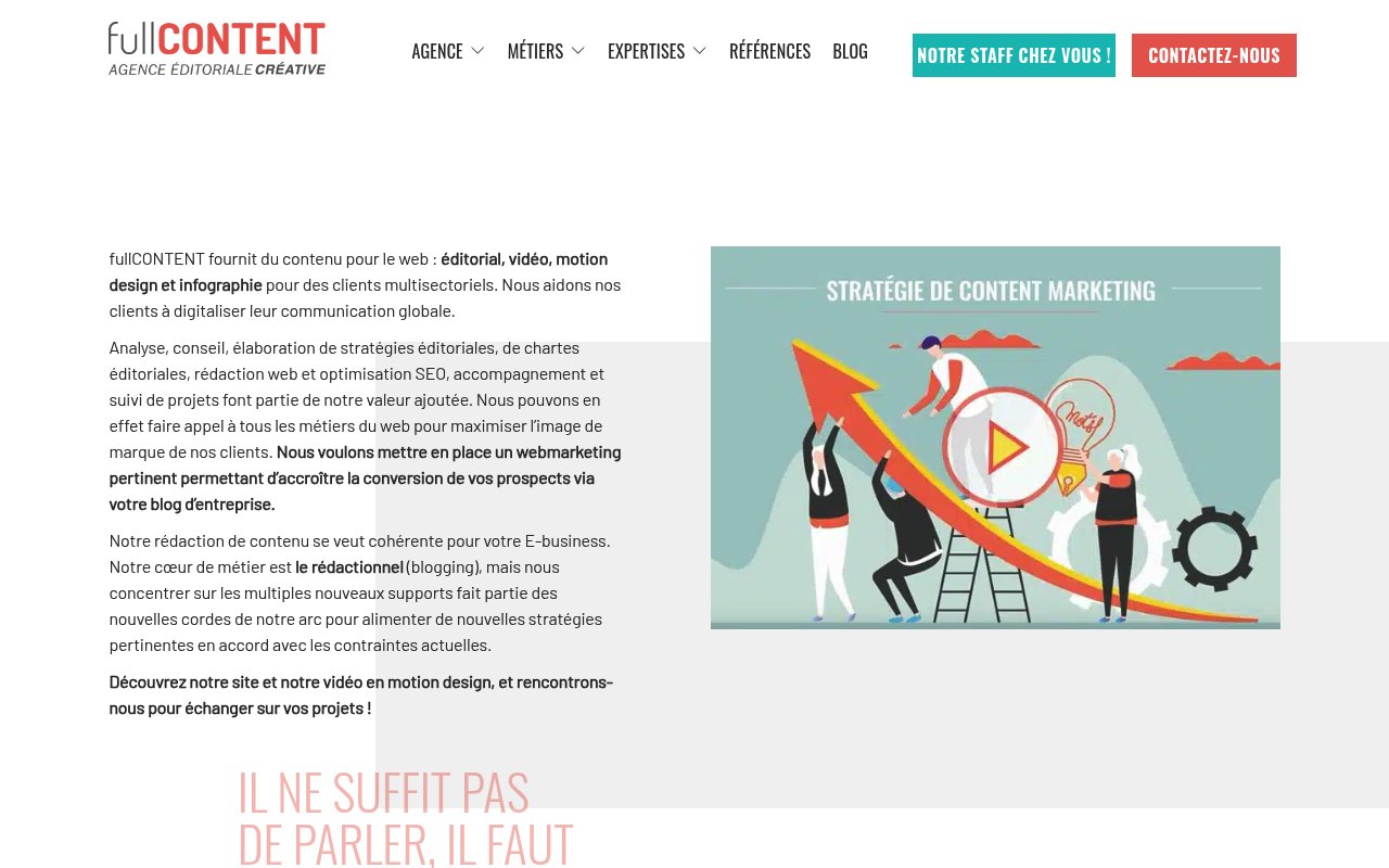 Apercu du site fullCONTENT