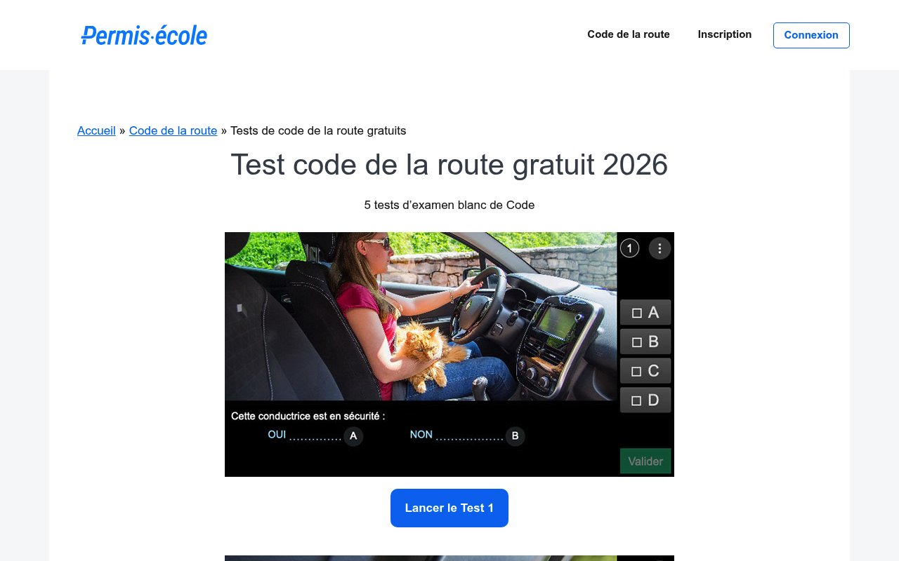 Apercu du site Permisecole