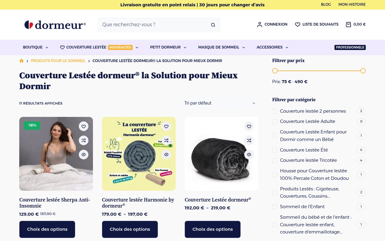 Apercu du site dormeur.co
