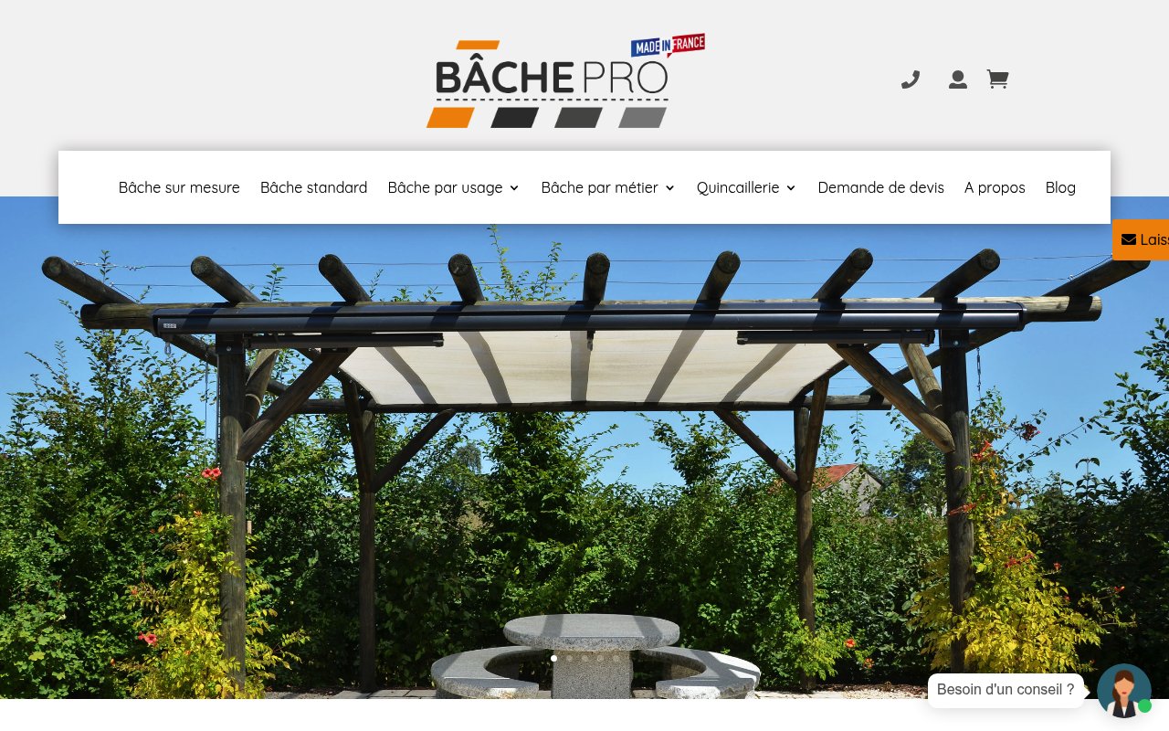 Apercu du site Bâche-Pro