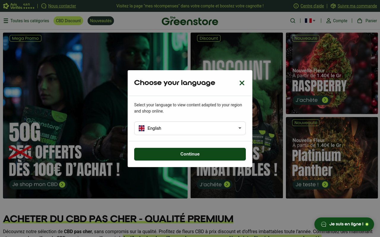 Apercu du site The Greenstore