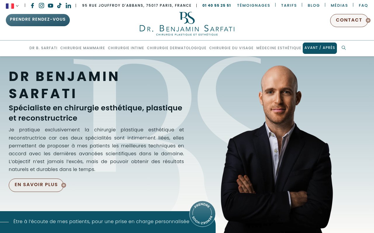 Apercu du site Dr Benjamin Sarfati