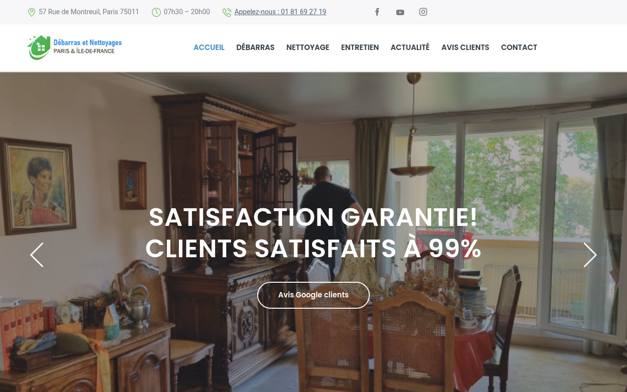 Apercu du site Débarras et Nettoyages
