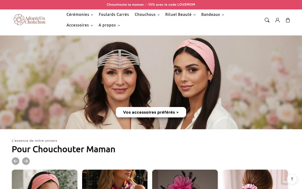 Apercu du site Adopte un Chouchou