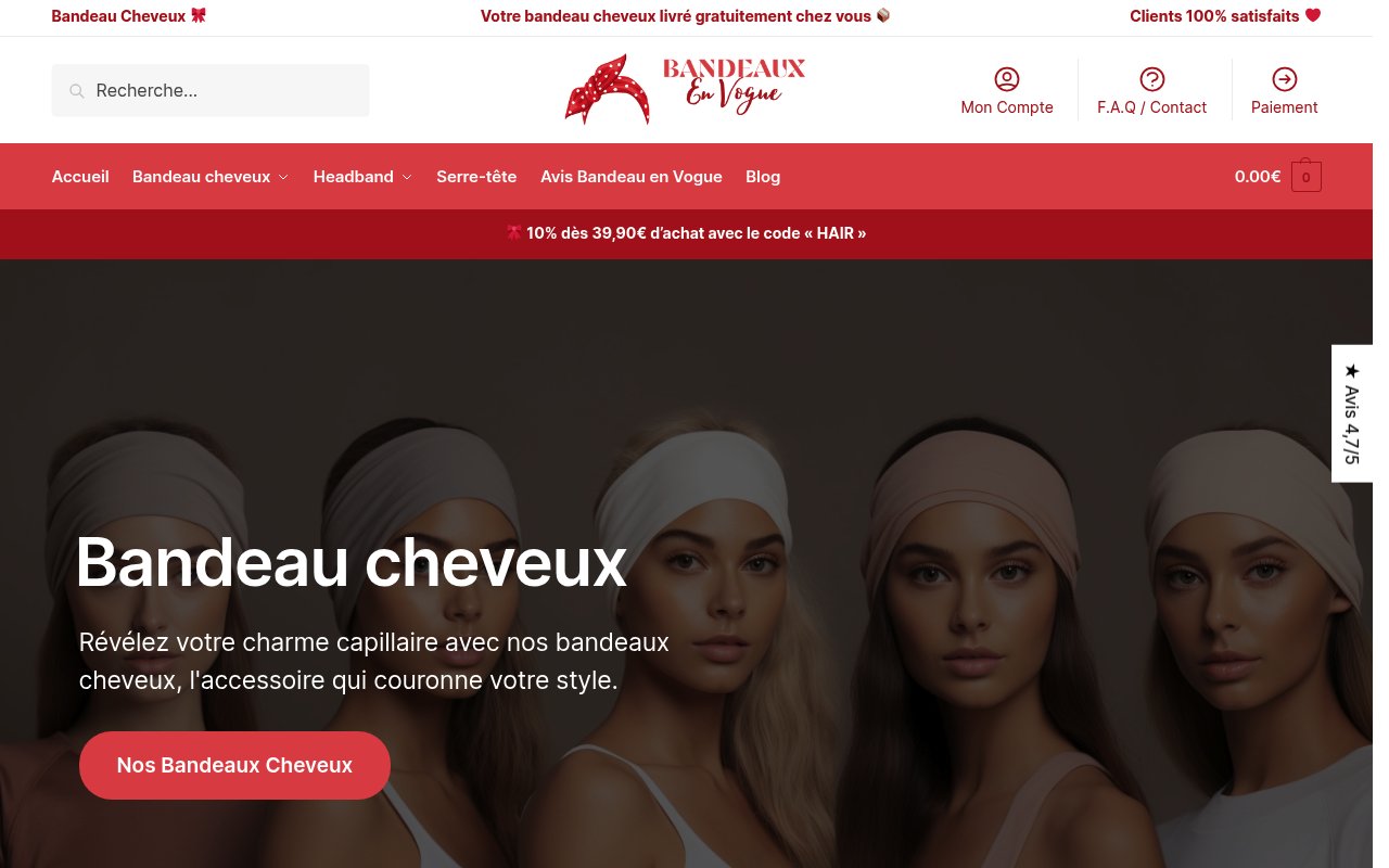 Apercu du site Bandeau Cheveux