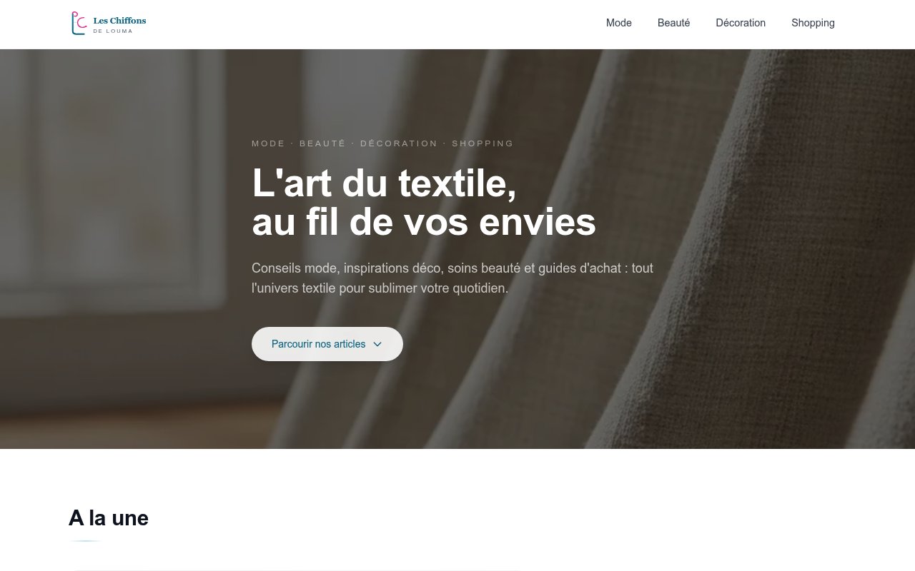 Apercu du site Leschiffonsdelouma