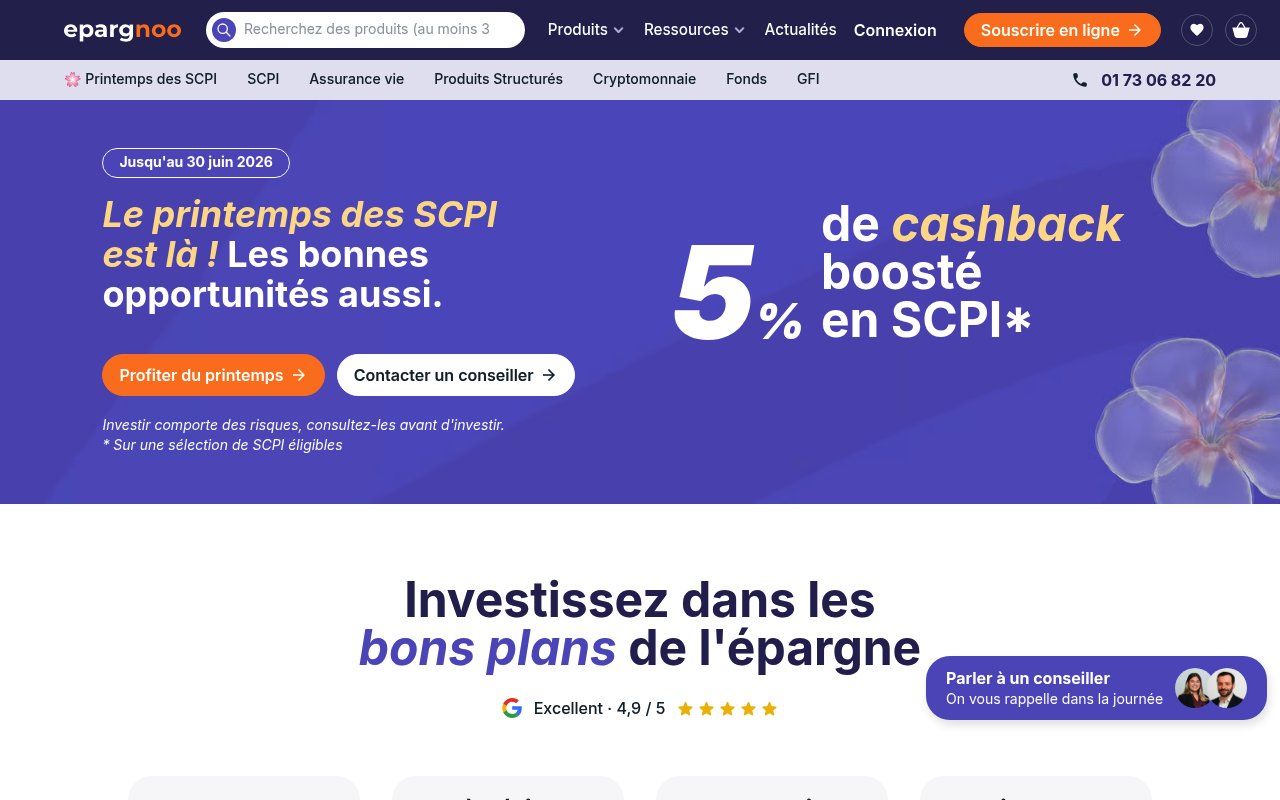 Apercu du site epargnoo