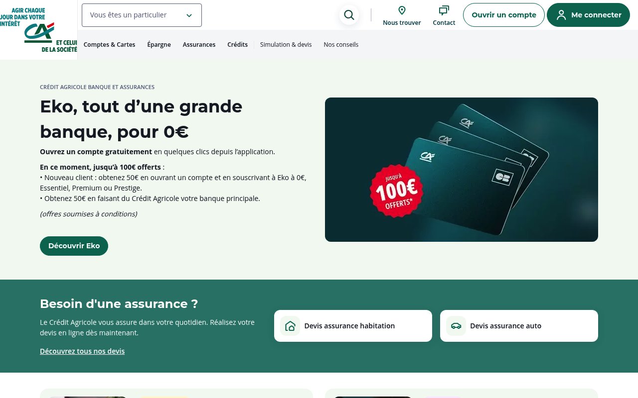 Apercu du site Crédit Agricole