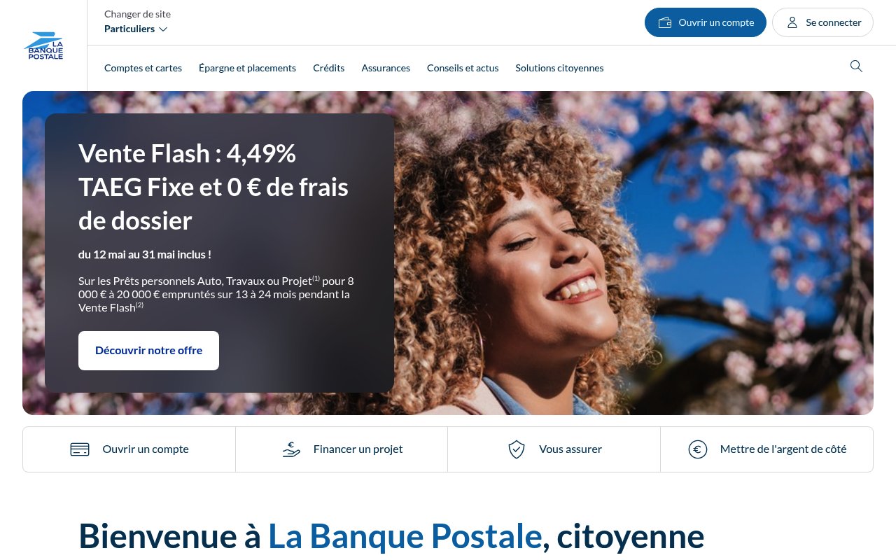 Apercu du site La Banque Postale
