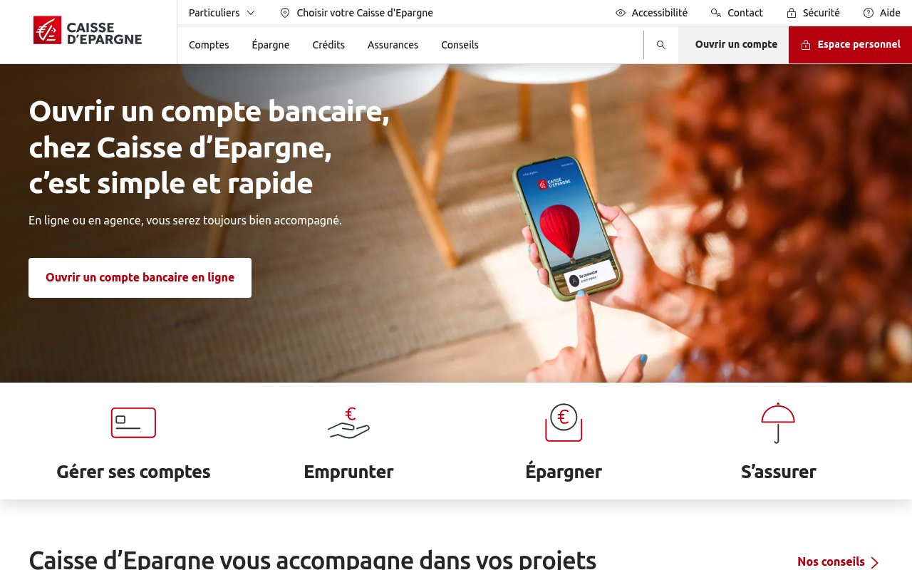Apercu du site Caisse d’Épargne