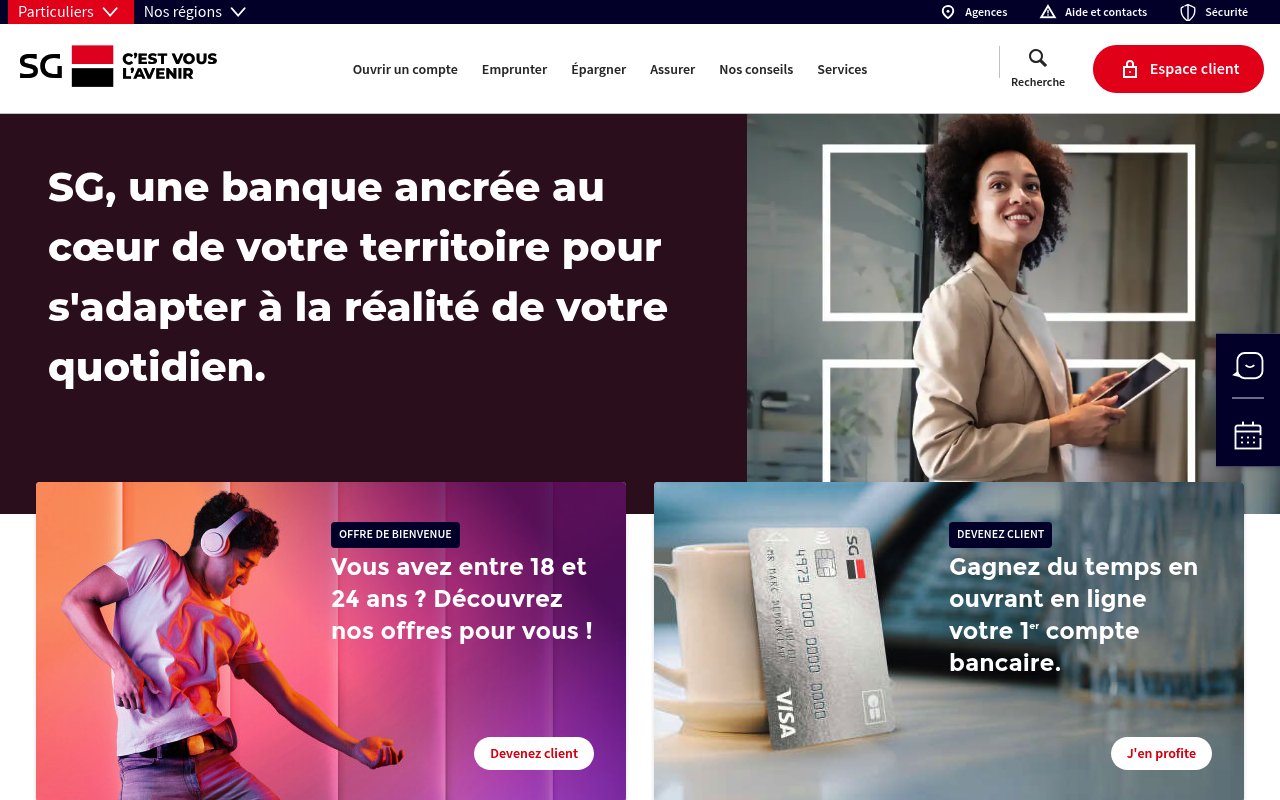 Apercu du site Société Générale